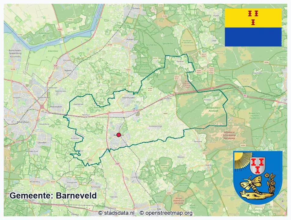 Schematische gemeentegrens Barneveld